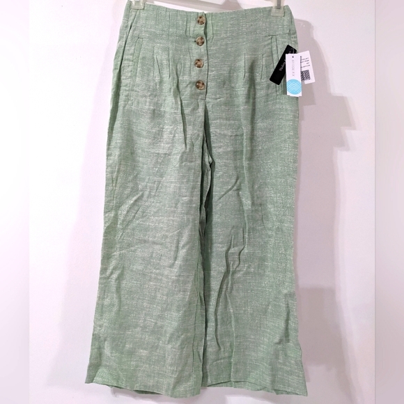 💚 Violets & Roses Green Linen Pants NWT Size M STITCH FIX - Picture 2 of 9